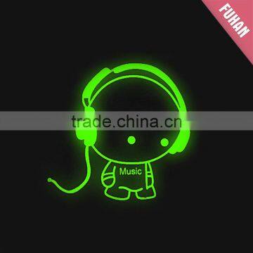 High Quality Cute Logo Luminous Coating Heat Transfer Label