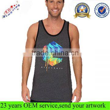 Screen Printing Logo Men Custom Muscle Tank Top Wholesale