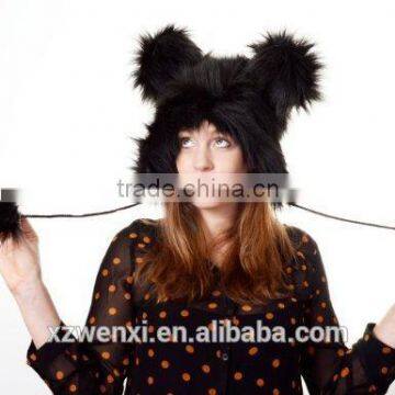 AliExpress hot sale Christmas cute animal cap faux fur hat for woman