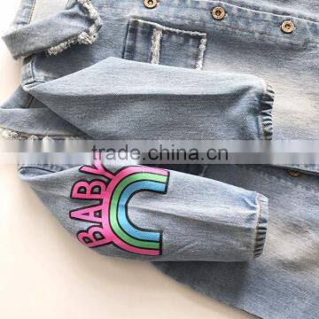 Korean Style Baby Clothes Romper Stone Washed Denim Romper With Two Pocket photo-4