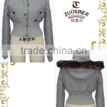 Ladies quilted padding jacket with hood