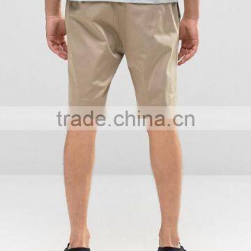High Quality Latest Custom Three Pockets Men's Khaki Slim Fit 97% Cotton 3% Elastane Stretch Twill Zip Fly Casual Shorts Pant photo-2
