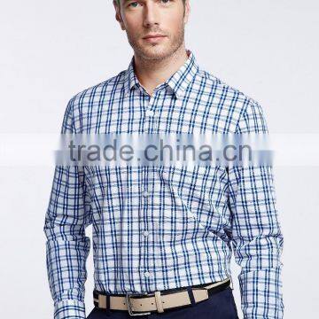 new design Small checked Blends cotton men shirt SL0075