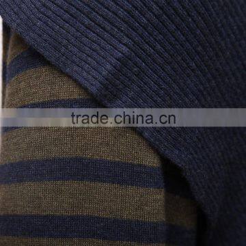 Women's Striped Maxi Cardigan With Extra-large Shawl Collar and Long Sleeves photo-3