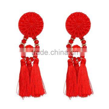 Bohemian Colorful Tassel With Crystal Beads Dangle Earrings for Women Jewelry photo-4