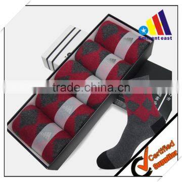 Free Sample Anti-fungal Deodorant Classic Diamond Argyle Cotton Men Fashion Dress Socks
