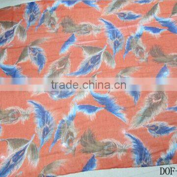 Fashion chiffon polyester print feather popular scarf!