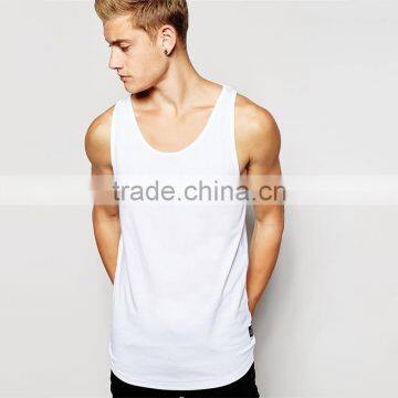 Mens plain white tank custom 100 cotton tank top