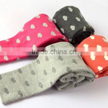 wholesale sale cotton spandex stretched cute fancy hearts baby girls knit tights