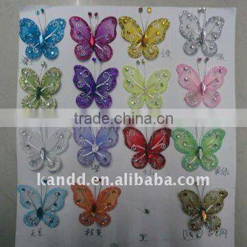 mini nylon butterfly/artificial nylon butterfly/fairy mini butterfly