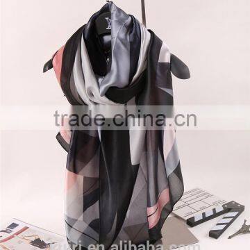 2016 Fashion Bandana Luxury Scarve Woman Brand 100% Silk Scarf With Flower Print Women Shawl High Quality Print photo-4