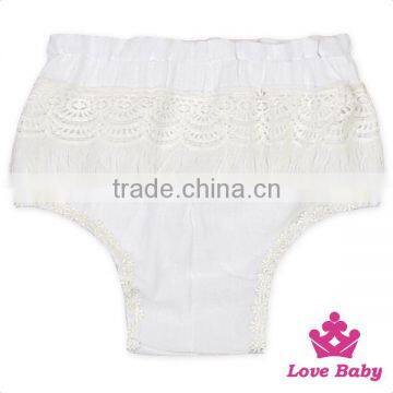 Kids Breathable Cotton Clothes Plain Color Lace Tassles Newborn Baby Size Diaper Infant Beach Shorts photo-3