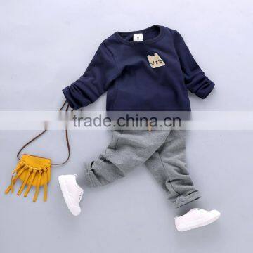 100% cotton autumn and spring baby clothes and boys hoodies sets