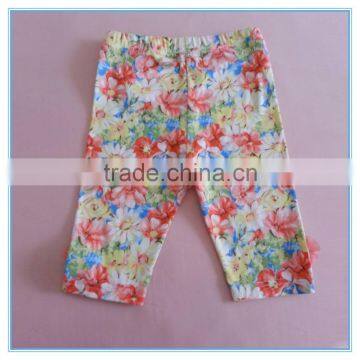 Wholesale Custom Super Comfortable Cotton Fabric Girl's Floral Leggings Stretch Colorful Pants Trousers photo-2