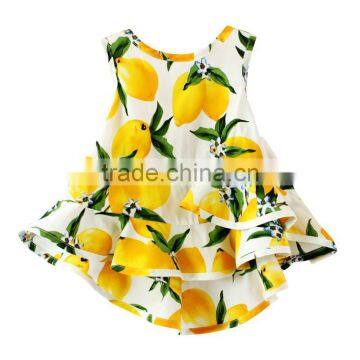ShiJ 2016 New Design Brand Lemon Girls Dresses Kids Frock Designs photo-2