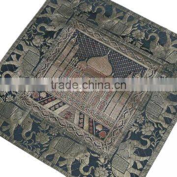Decorative Accent Silk Pillows Brocade Taj Mahal Indian Square Cushion Covers photo-3
