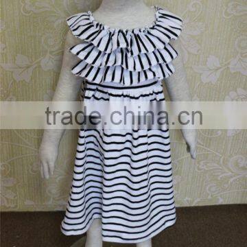 Hot Selling Baby Girls Clothing Boutique Dress Images New Designs Stripes Dress photo-6