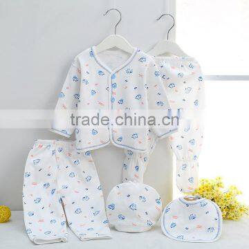 Full printing knitted long sleeve new born baby gift set