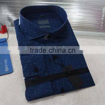Latest Design for Men Blue Prints Mens Dress Shirts photo-2