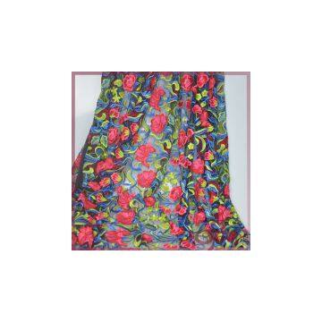 Multicolor Mesh Embroidery Lace Fabric