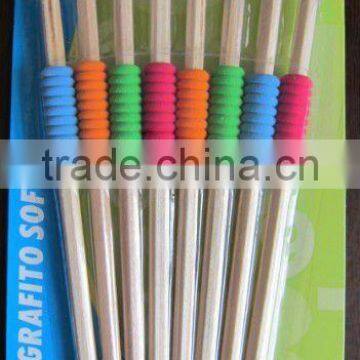 8pcs HB nature pencils with eraser with girps in blister card