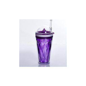 16OZ AS Double Wall Lemon Squeezer Drinks Water Bottle With Straw Double Wall Juice Tumbler