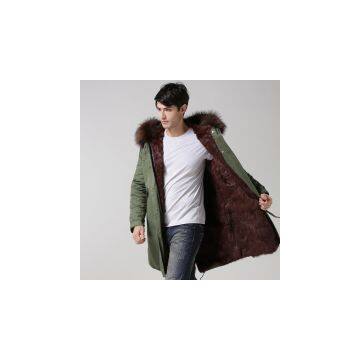 New style fashion faux fur lined with fur coat in high quality