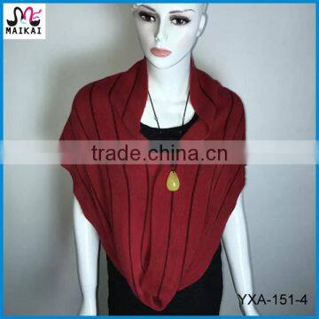 Women's fashionable knitted acrylic loop circle snood scarf