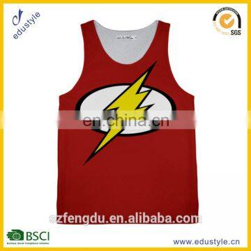 2015 new mens tank top wholesale sublimation tank top/custom gym tank top