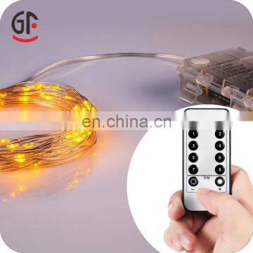 Dimmable Remote Controlled Battery Powered Copper Wire Lights Holiday Decorative Timer photo-6