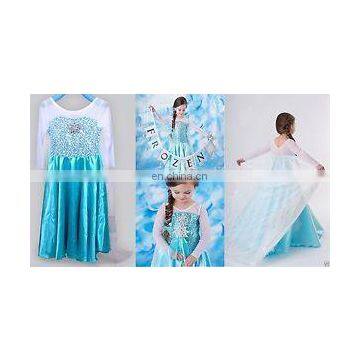 Best Seller fabric snowqueen princess Frozen elsa dress wholesale FC029