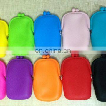 Soft touch candy color silicone purse bag for little thing collect