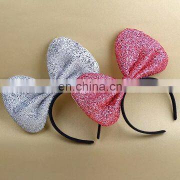 Hotest Cute Sequin Bow Big Ear With 1cm Satin Headband for Kids photo-2