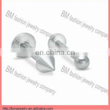 Stainless steel cone lip rings ball labret body piercings wholesale cheap popular jewelry