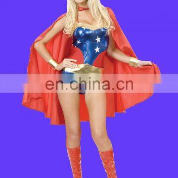 Fancy women's deluxe red superhero cape