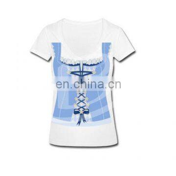 Women Printed 100% Cotton Dirndl blau T-Shirt