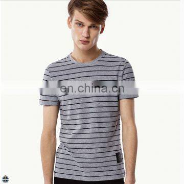 T-MT022 Clothing Manufacturers Cotton Custom Stripe Latest Design Mens T-shirt