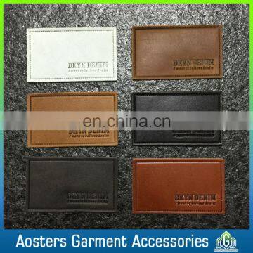 Hand Made Custom Hot Pressing Jeans Leather Label Design White Leather Label photo-6