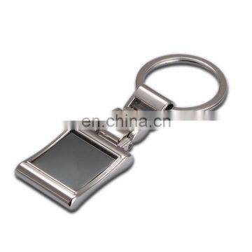 High end metal pearl nickel plate square shape keychain