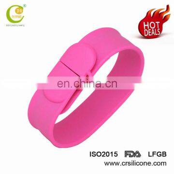 High Quality Silicone Bracelet Promotion Gift Print Logo 512mb-64gb Silicon Wristband/ Bracelet Usb 2.0 Flash Drive