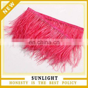 Fashion Wholesale Red Feather Trim Fringe Ostrich Feather Trim