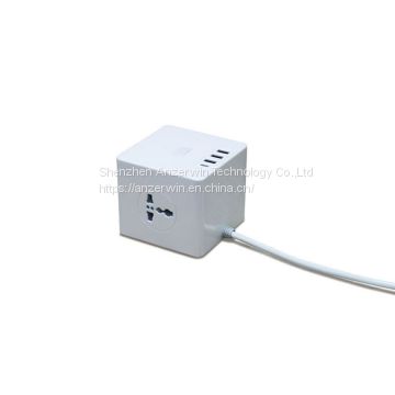 1.5m power supply cable cubic smart electrical power strips with type C 30W&USB charger 10W