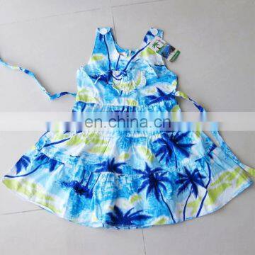 colorful wholesale 100% cotton Hawaiian dress for girl