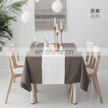 RAWHOUSE Design Rectangle Cotton Withe Gray Canvas Dining Table Runner photo-4