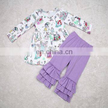 New floral dress ruffle pant kids clothes girl Children boutique outfits