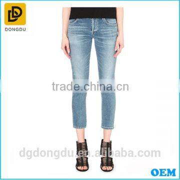 Best Selling Classic Denim Trousers Women Slim Mid-rise Jeans