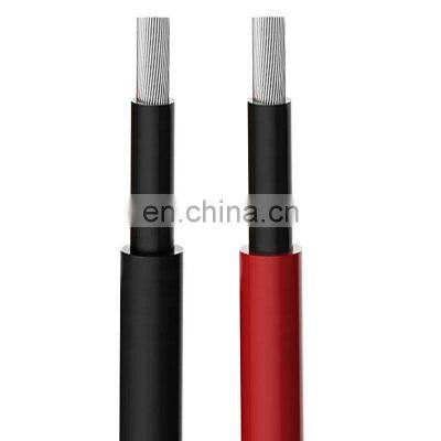 Black and Red Waterproof Power Cable  4mm2 dc Solar Cable TUV Solar Panel Cable