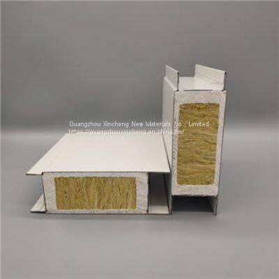 100mm Thickness Wall & Roof Glass Magnesium Rock Wool Sandwich Panel for Steel Warehouse photo-3
