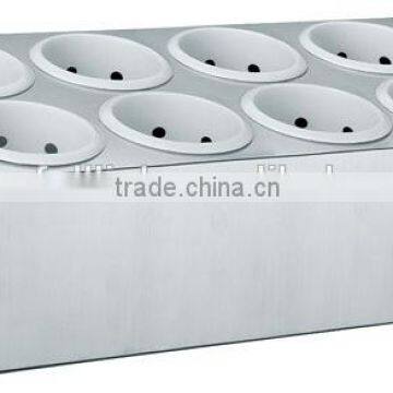 Double Lines Plastic Stainless Steel Cutlery Holder With 8 Compartments photo-2