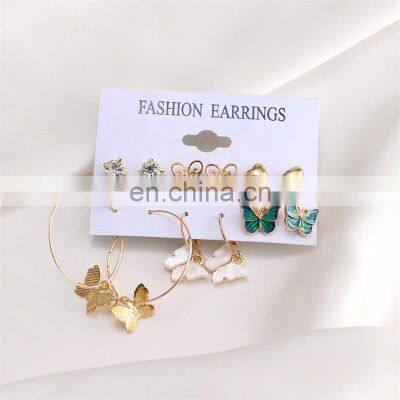 Popular European Jewelry Suit Irregular Geometric Acrylic Drop Earrings Hollow Acrylic Tassel Drop Earrings Set for Women